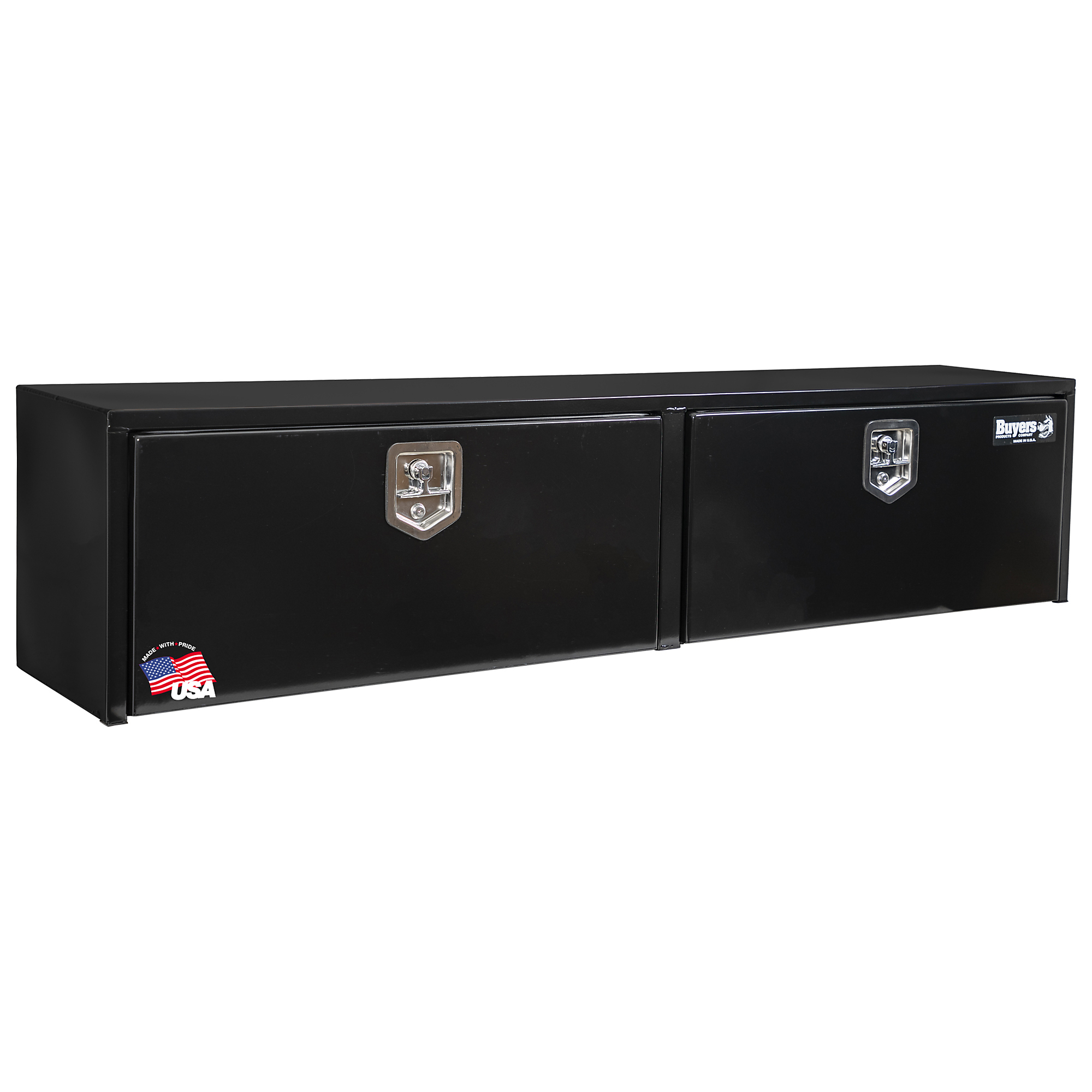 Buyers Products, 90x16x18in. Topsider Truck Bed Tool Job Storage Box, Width 90 in, Material Steel, Color Finish Glossy Black, Model# 1703000